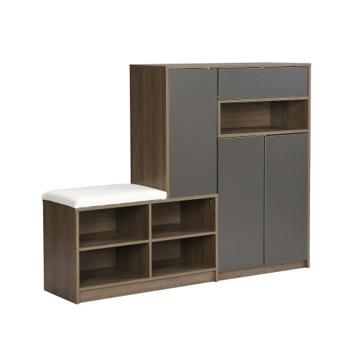 StrideNest™ – 2-in-1 Shoe Storage Bench & Cabinet